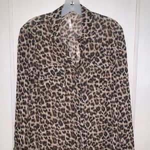 Button down cheetah top